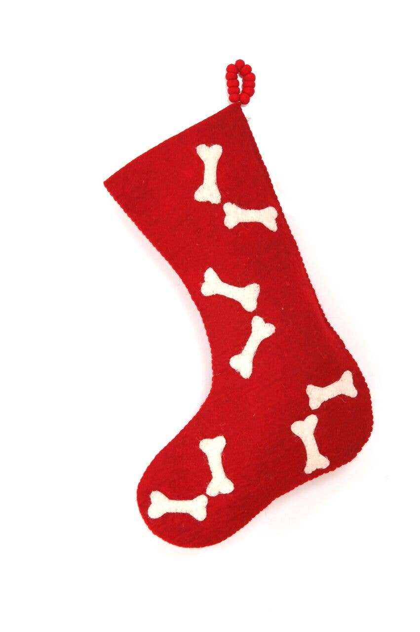 Handmade Dog Bone Holiday Stocking