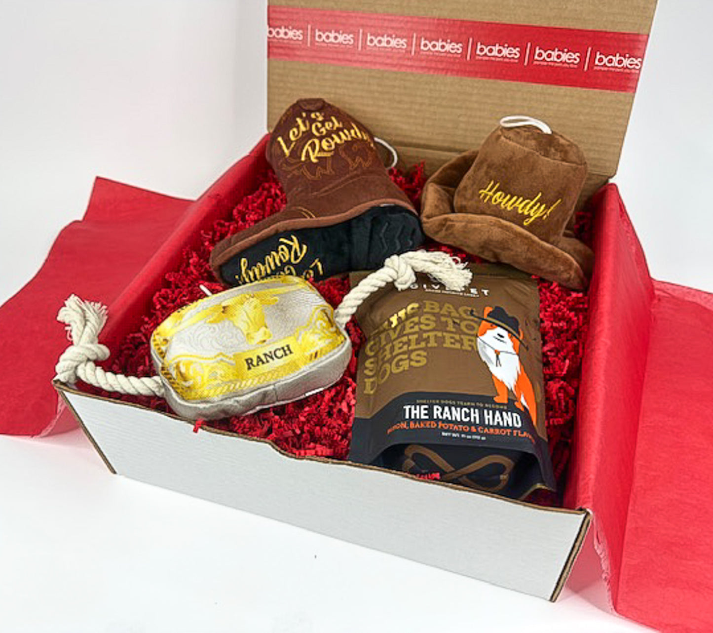 Let's Get Rowdy Cowboy Dog Gift Box