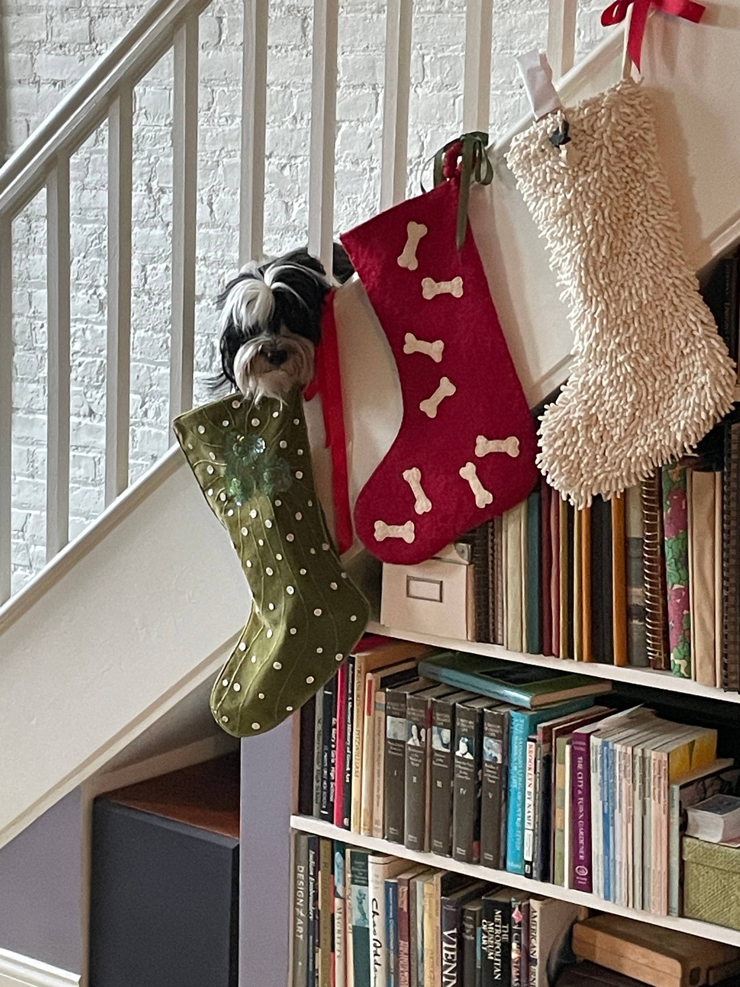 Handmade Dog Bone Holiday Stocking