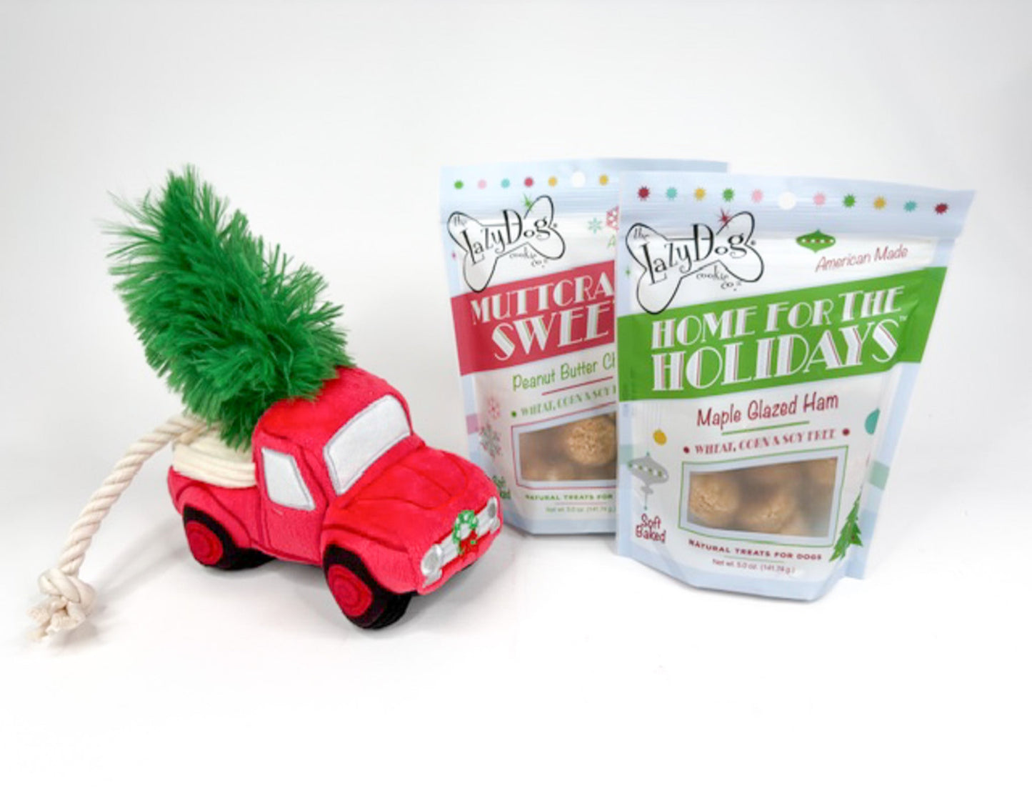 Home for the Holidays Red Truck Dog Gift Box