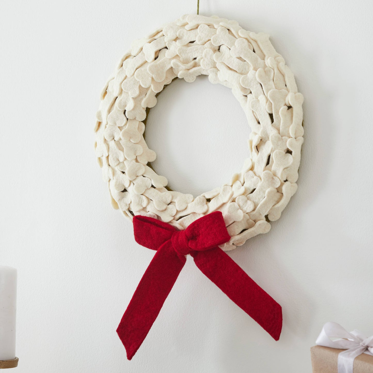 Handmade Dog Bone Holiday Wreath